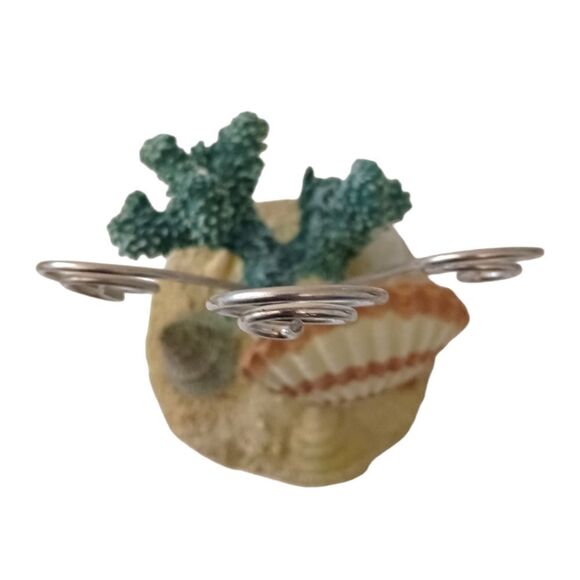 Seashell Shell Wire Picture Holder Memos Post Card Recipe Notes Beachy Coastal. - Picture 4 of 14